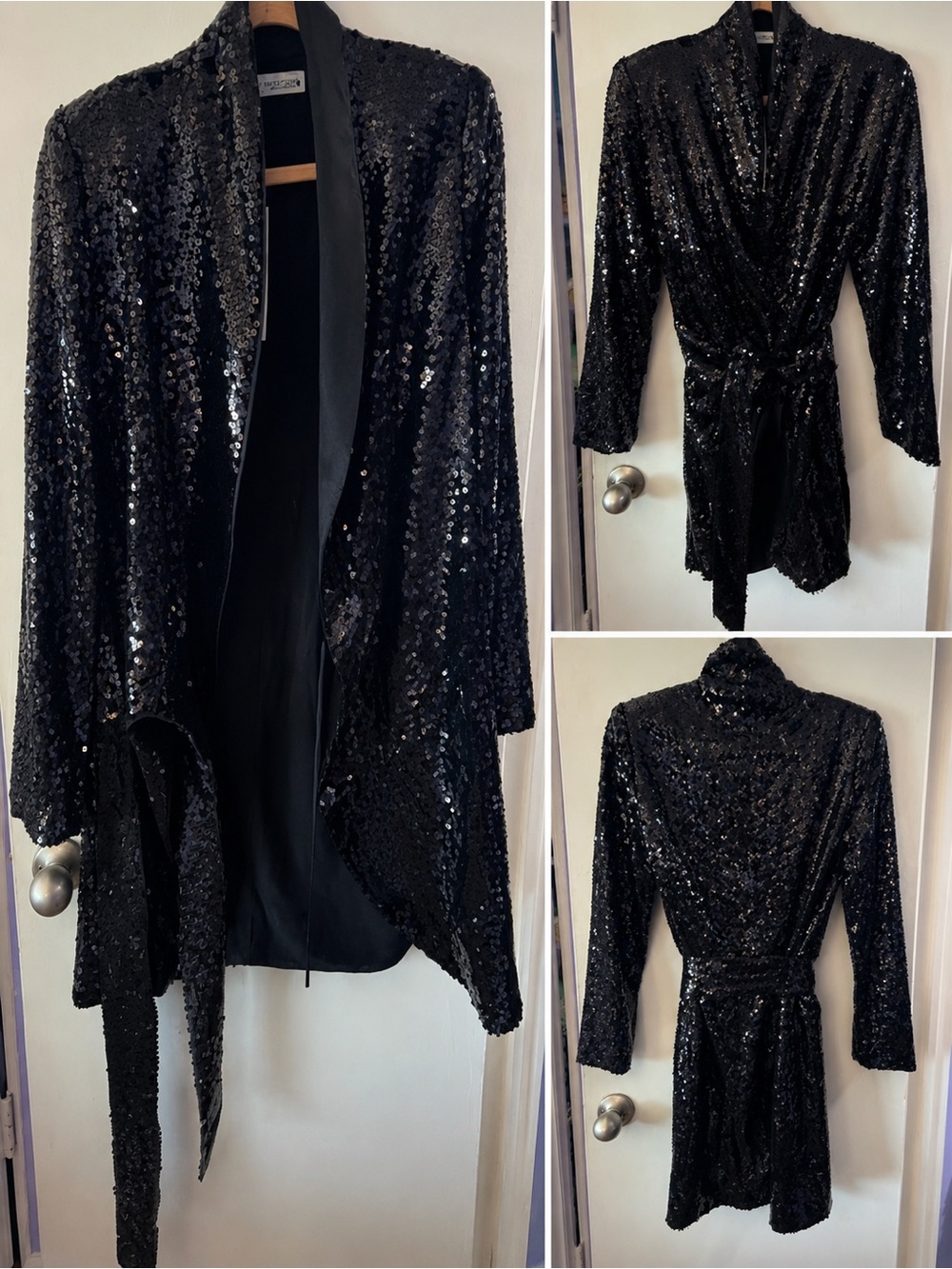Zara Black Sequin Wrap Dress - Never worn.